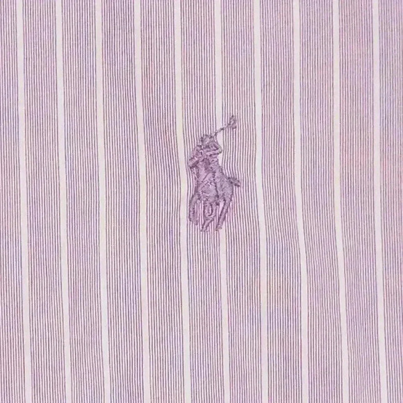 Lot of 2 Polo Ralph Lauren Men’s Button Up Dress Shirts Slim Fit Sz 16 Prpl Blue - Picture 4 of 16